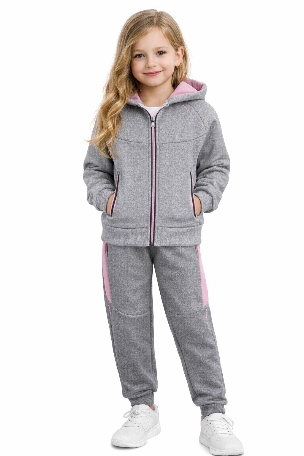 Girls Fashion Sweatanzug Mädchen Jogginganzug Freizeitset Sweat-Jacke + Jogginghose MF122e (Set)