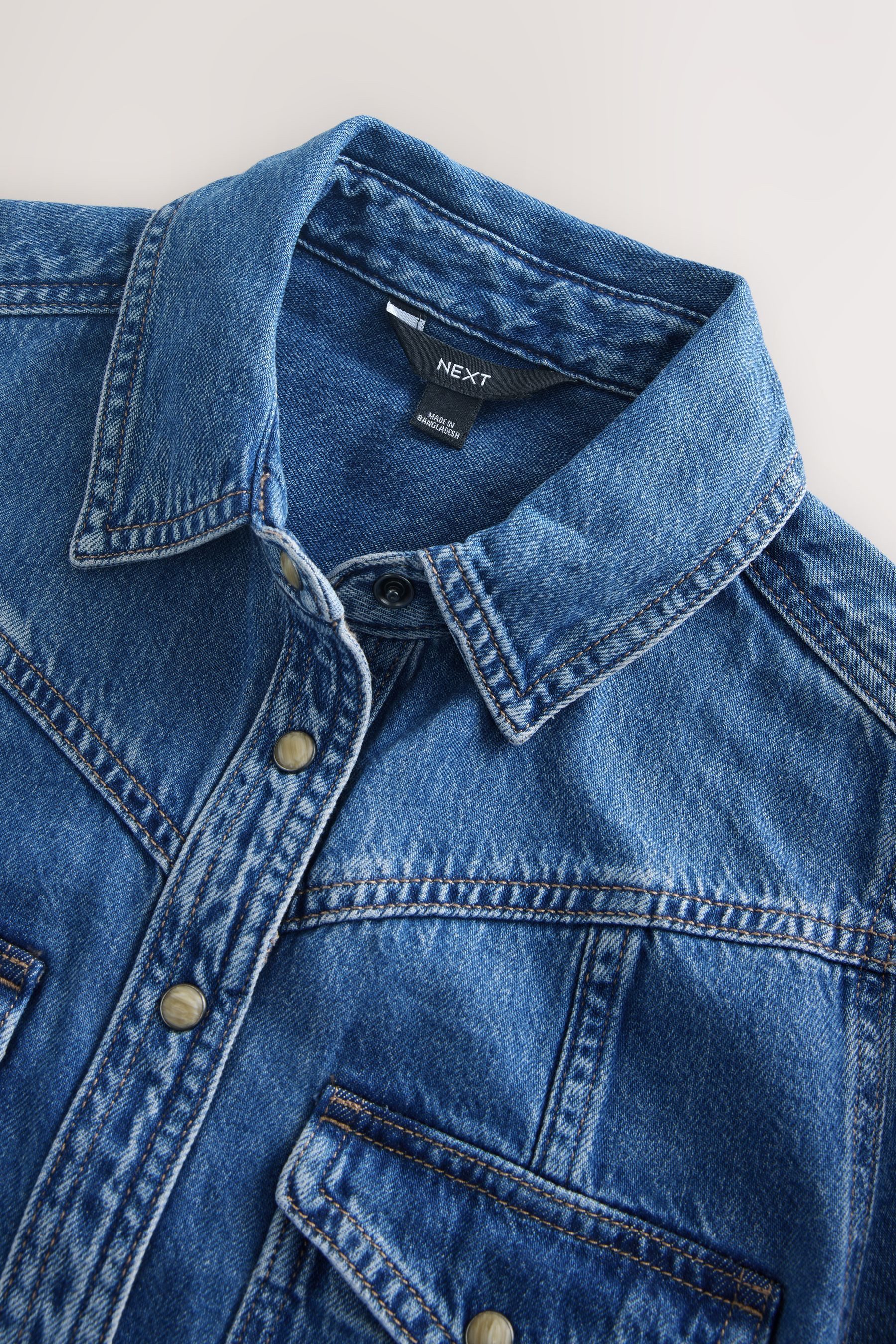 Next Midikleid Maxihemdkleid aus Denim, Kurzgröße (1-tlg)