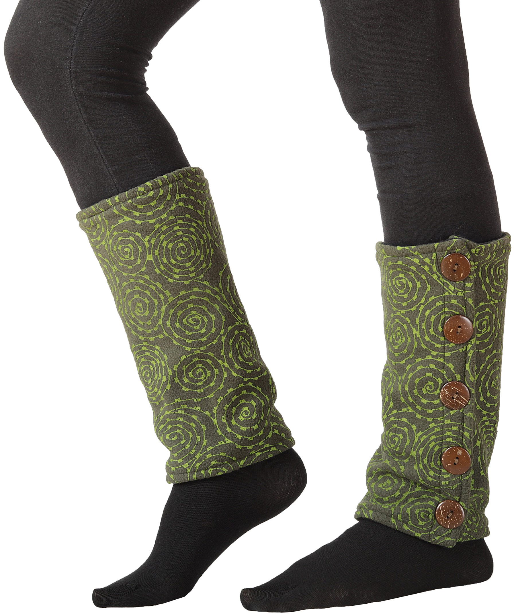 PUREWONDER Гетры Гетры Гетры Beinwärmer aus Fleece lw57 Grün (1 Paar) Einheitsgröße