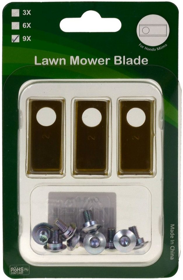 Powery Rasenmähermesser 9x Ersatz-Messer Schneid-Klingen Titan für Mähroboter Honda Miimo 520 silberfarben Powery Rasenmähermesser 9x Ersatz-Messer Schneid-Klingen Titan für Mähroboter Honda Miimo 520 silberfarben