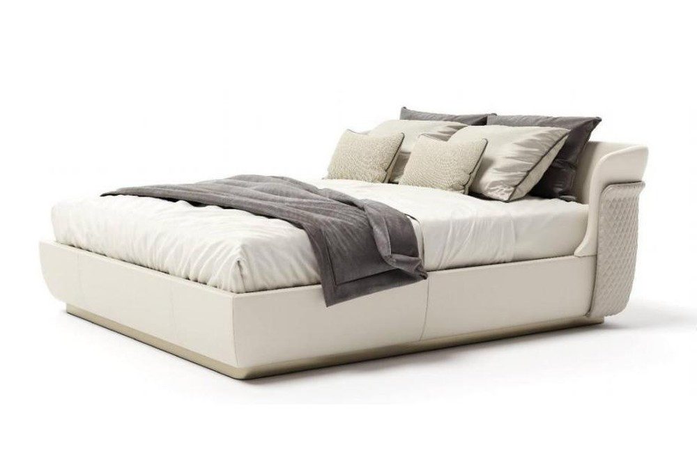 Xlmoebel Polsterbett Designer Doppelbett in Weiß mit elegantem, modernem Design (Bett, 1-tlg., Bett), Hergestellt in Europa