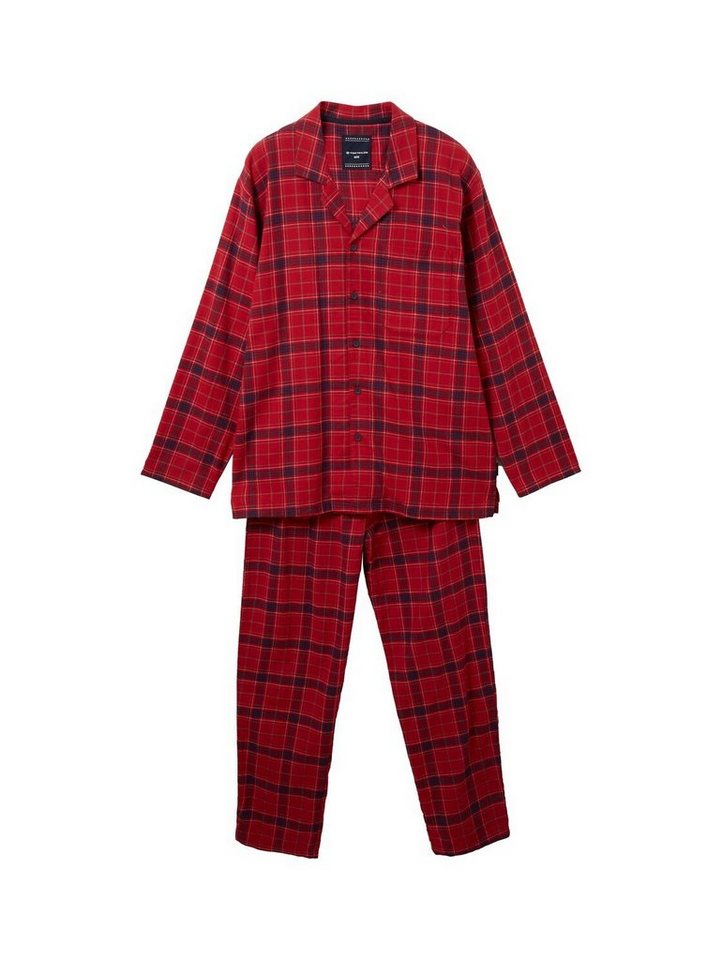 TOM TAILOR Schlafhose Pyjama mit Karomuster, Aus atmungsaktiver und weicher  Baumwolle