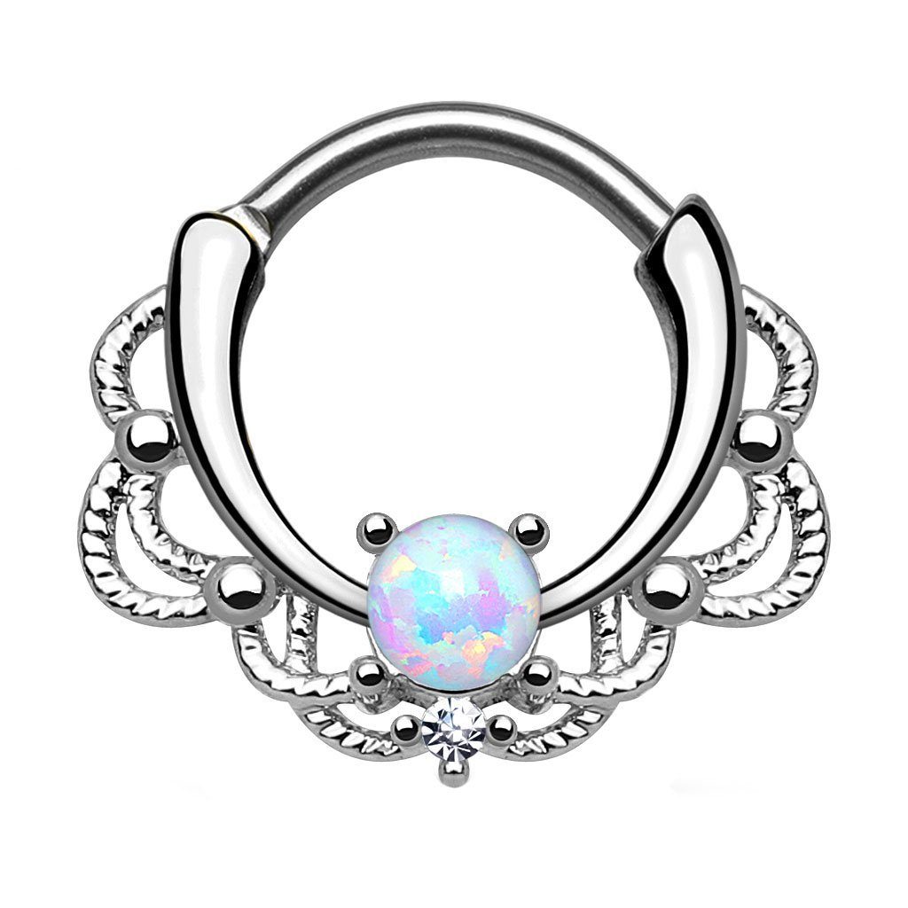 Nasenpiercing Piercing Septum Tragus Helix Ohr mit Opal