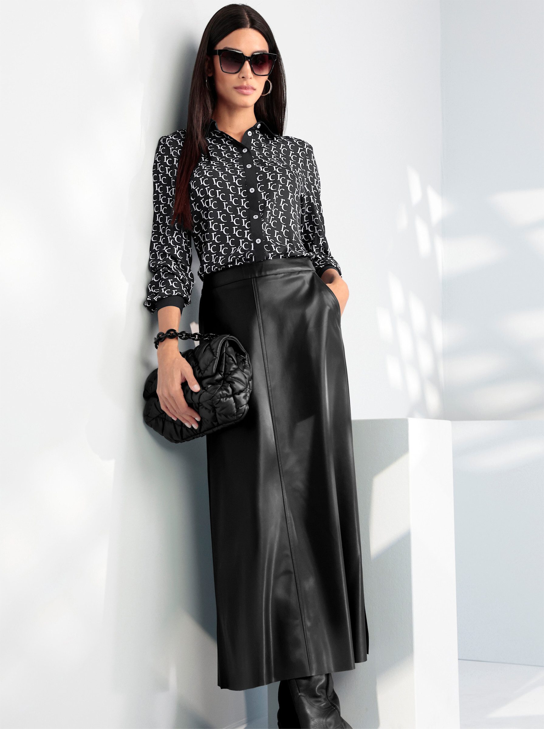 heine Klassische Bluse Druck-Bluse Langarm