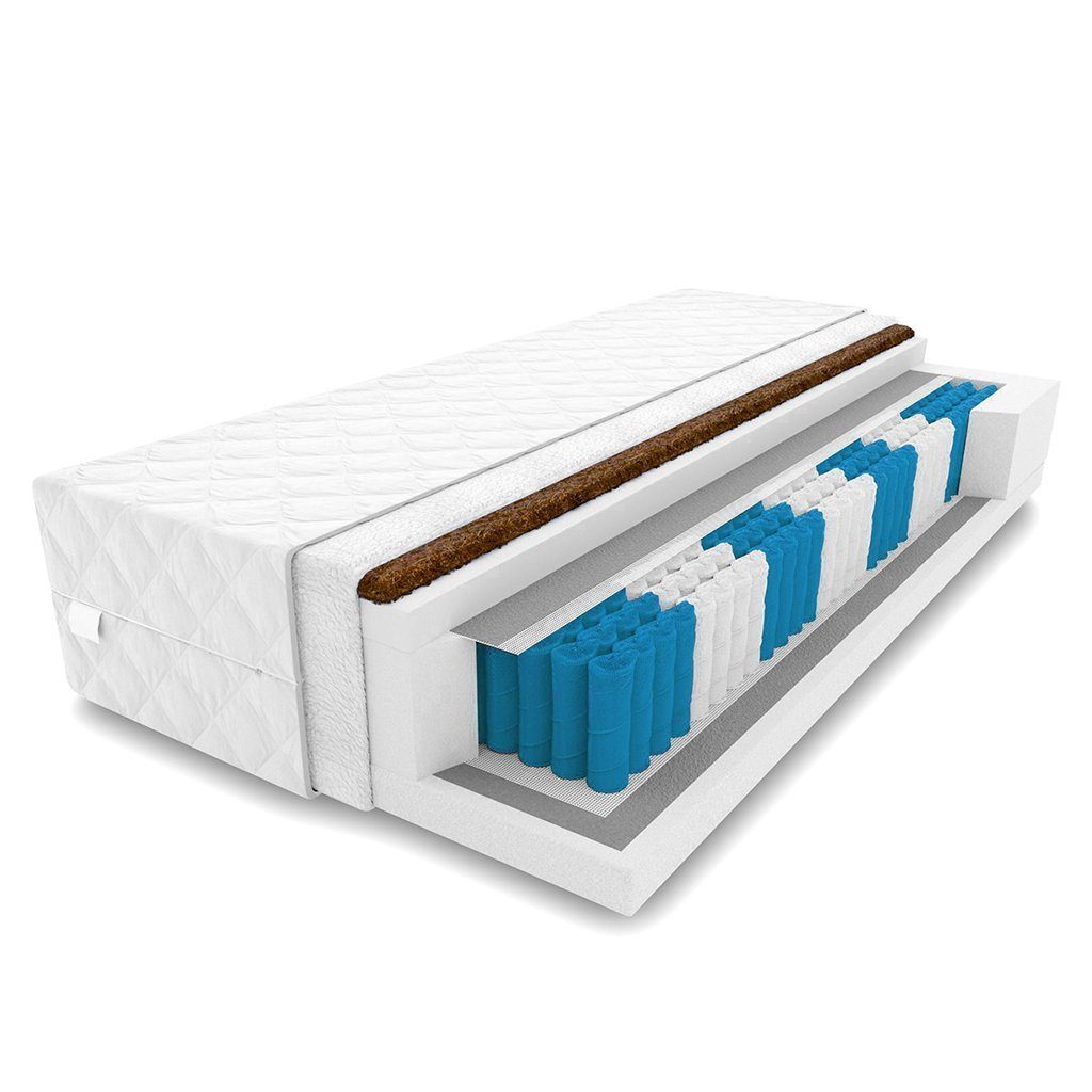 Federkernmatratze Matratze MED+ Natural 23 cm H3 / H4 9 zonen 80 x 190 cm, günstig online kaufen