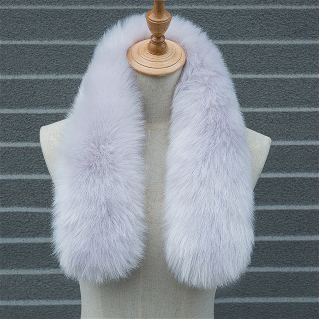 DÖRÖY Modeschal Damen Winter warm verdickt Plüsch Schal,Nachahmung Pelz einfarbigSchal Grau