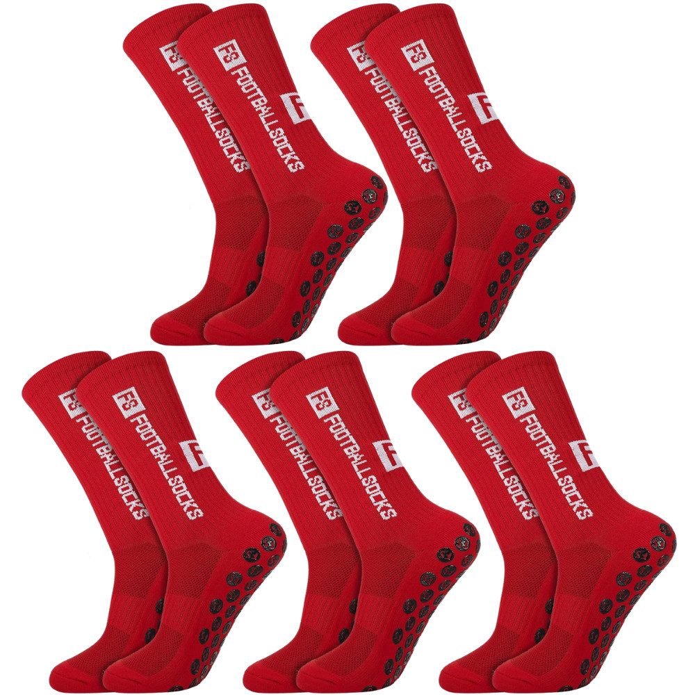 Athlix Sportsocken 5 Paar Fußball Socken, Sportsocken 34-46 Anti Rutsch Grip Fussball Atmungsaktiv, absorbieren Schweiß, Vielseitig einsetzbar