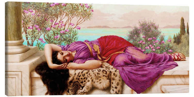 Posterlounge Leinwandbild John William Godward, Das süsse Nichtstun (Dolce far niente), Schlafzimmer Malerei