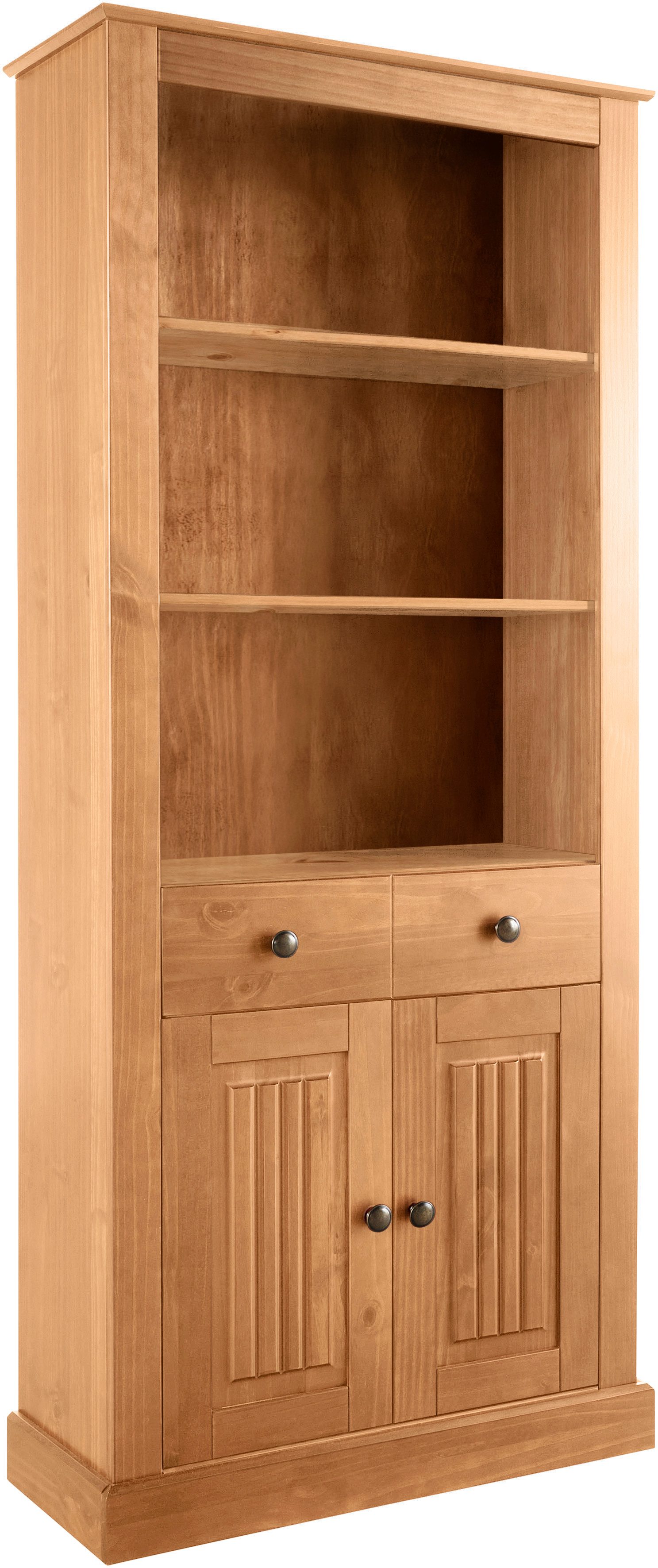 OTTO home Bücherregal Liotta, mit 3 verstellbare Einlegeböden, 1 Schubkasten, massives Kiefernholz