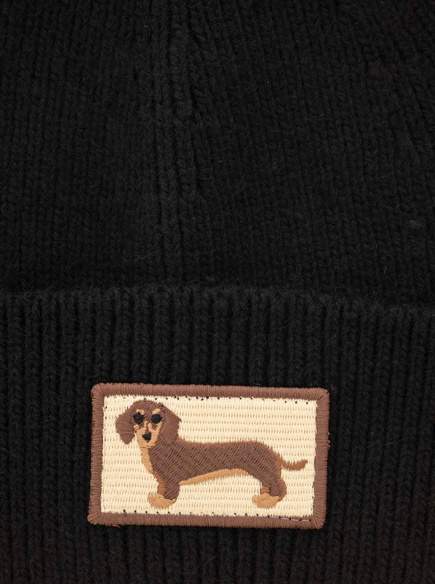 Zwillingsherz Beanie "Dog Patch" mit süßem Dackelmotiv und Wollanteil
