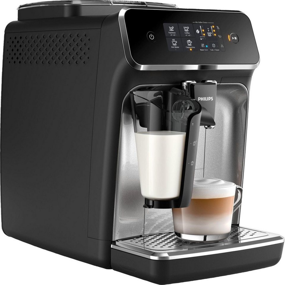 Philips Kaffeevollautomat 2200 Serie EP2236/40 LatteGo, für 3  Kaffeespezialitäten und anpassbarer Stärke, matt-schwarz, Intuitive  SensorTouch Oberfläche zur Auswahl des Lieblingsgetränks