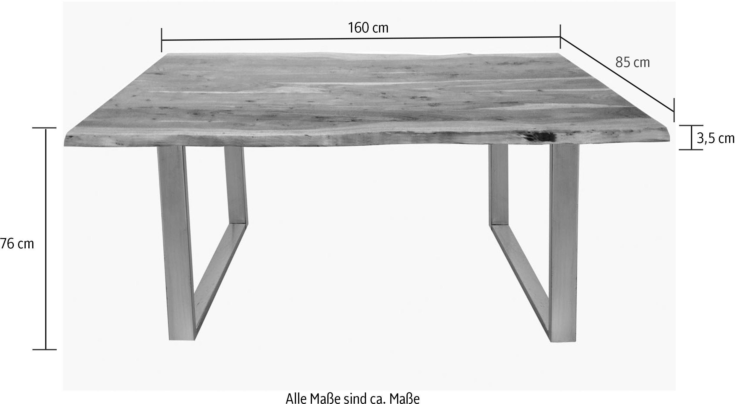 SIT Baumkantentisch, mit Baumkante wie | Antikbraun Natur, Antikbraun gewachsen