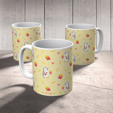 Mr. & Mrs. Panda Tasse Pinguin Pommes - Gelb - Geschenk, Freund, Geschenk für Partner, Porze, Keramik