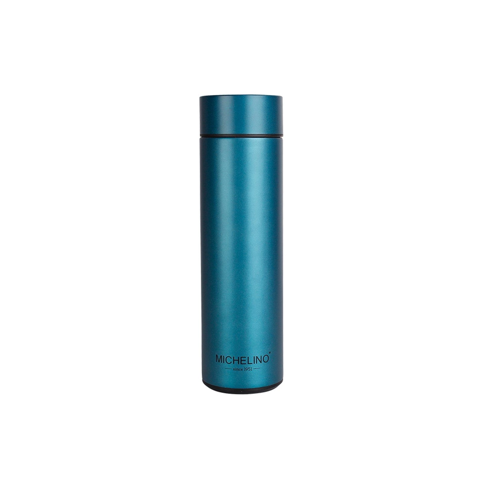 Michelino Isolierflasche Isolierflasche 0,5 Liter mit Temperaturanzeige, Kaffeekanne Teekanne Petrol