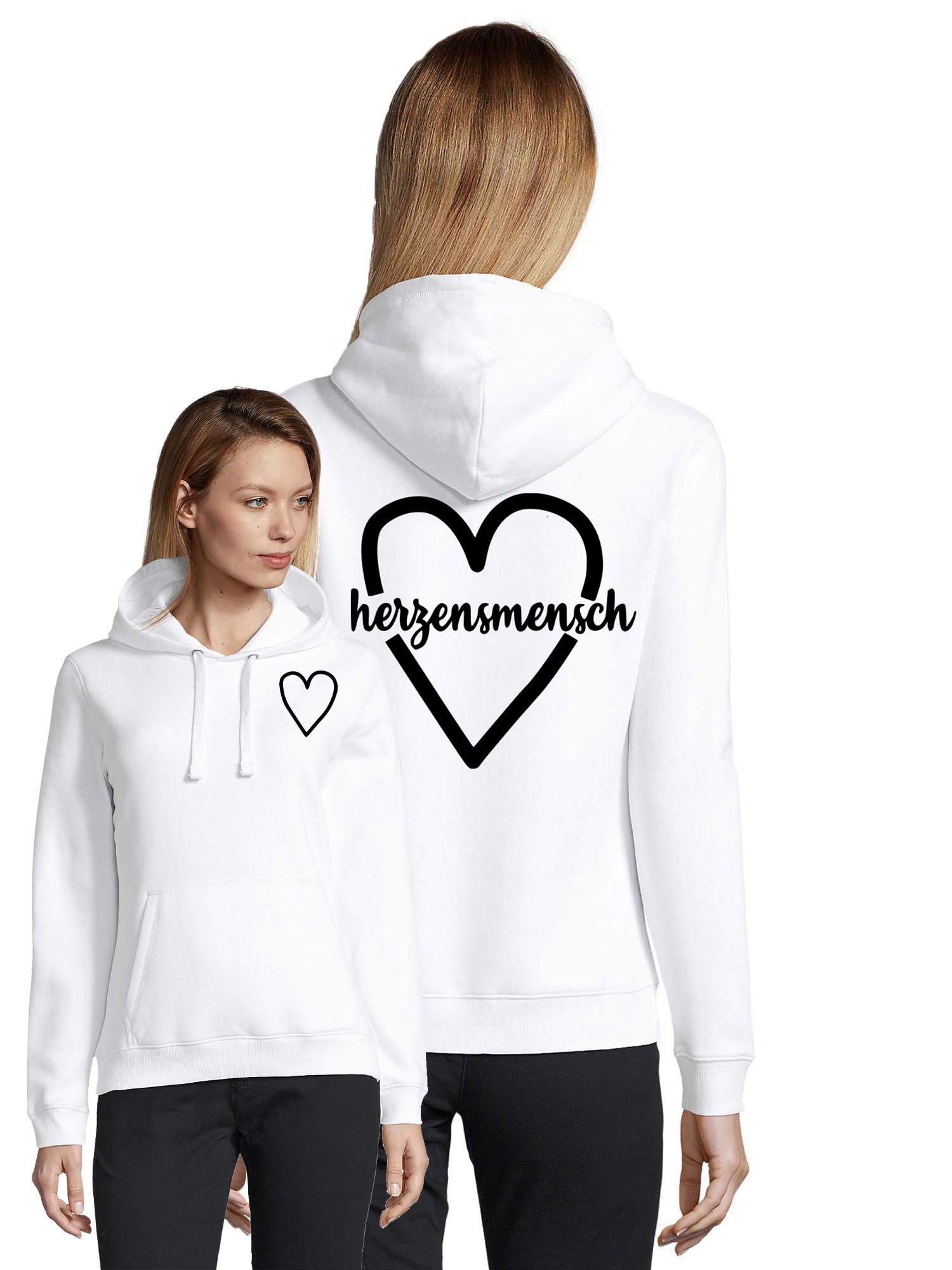 Blondie & Brownie Hoodie Damen Unisex Herzensmensch Lieblingsmensch Bff Friends Pullover mit Kapuze, Kängurutasche