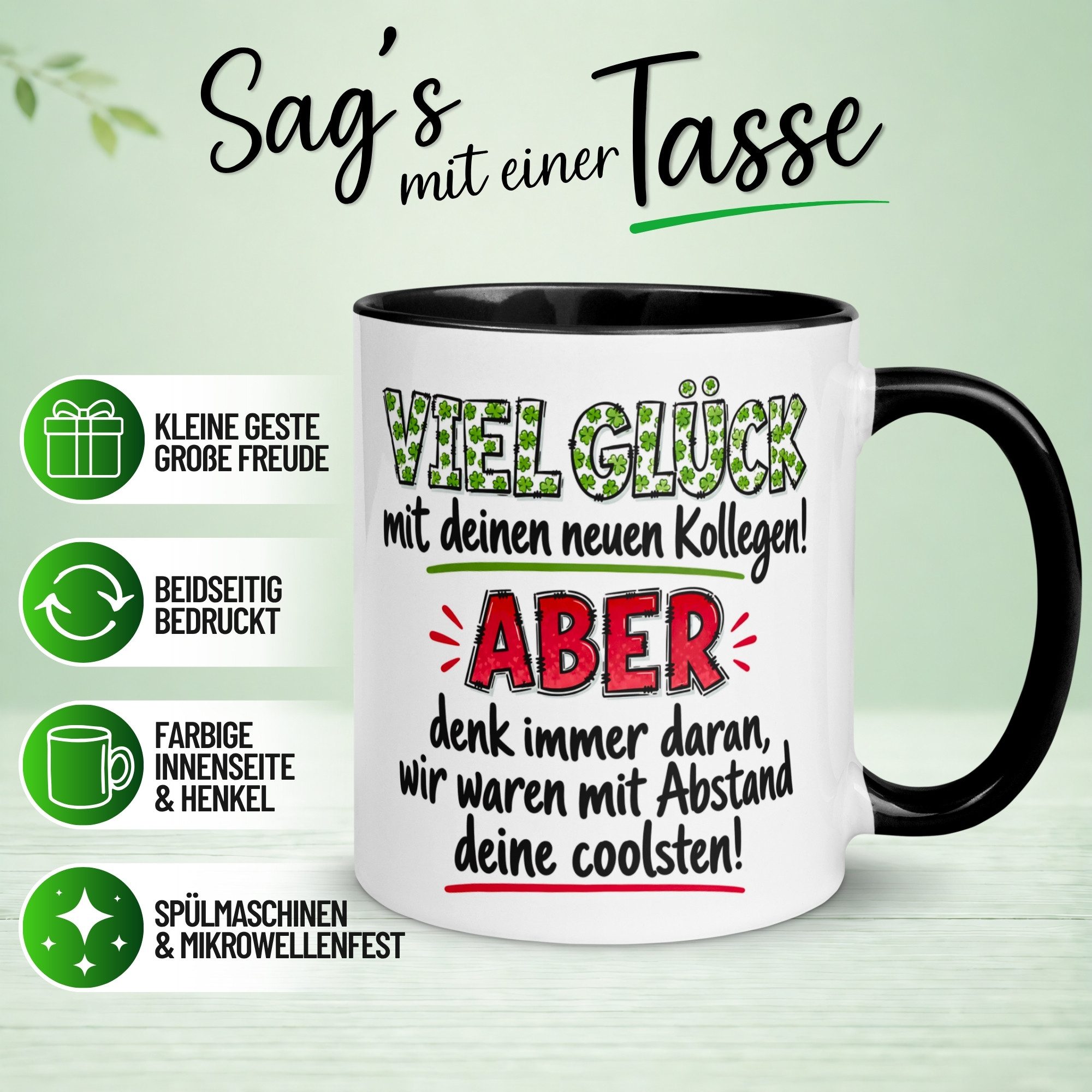 Momentals Tasse Abschiedsgeschenk Kollegen – „Wir waren mit Abstand die Coolsten“, Gratis Versand · Links-&Rechtshänder · Spülmaschinenfest – Bild 2 von 5