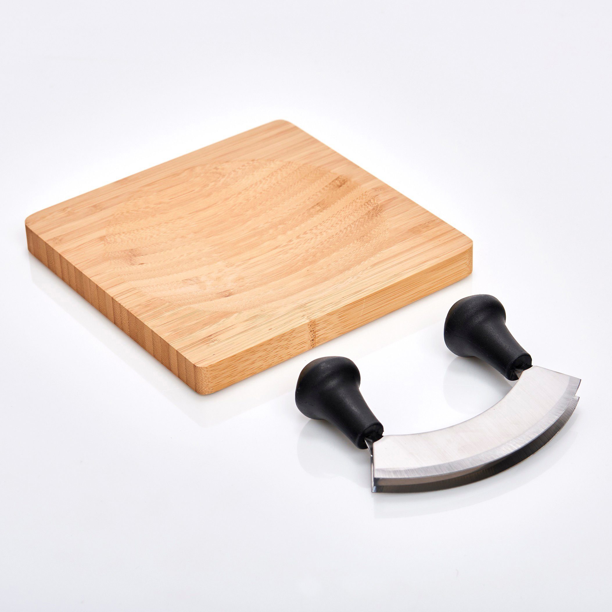 Zeller Present Kräuterschneidebrett Bamboo, Bambus, Edelstahl, (Set, 2-St., Wiegemesser), Edelstahl Wiegemesser inklusive. Reduzierter Preis € 14,69. Unverbindliche Preisempfehlung € 16,75