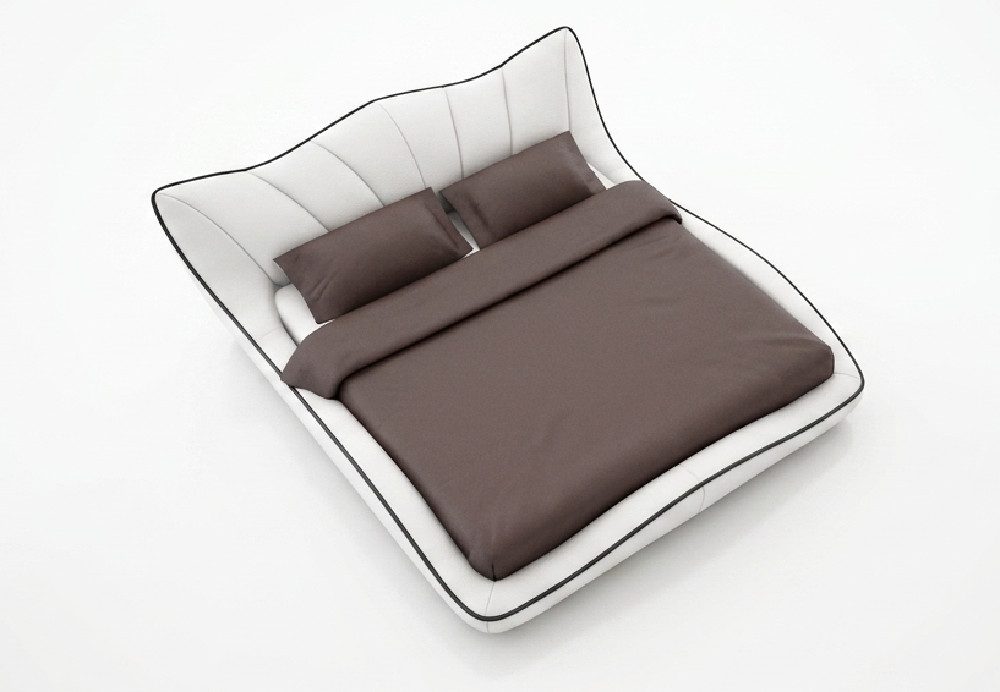 JVmoebel Bett Luxus Bett aus italienischem Leder und Kunstleder, stabiler Holzrahmen, Made in Europa