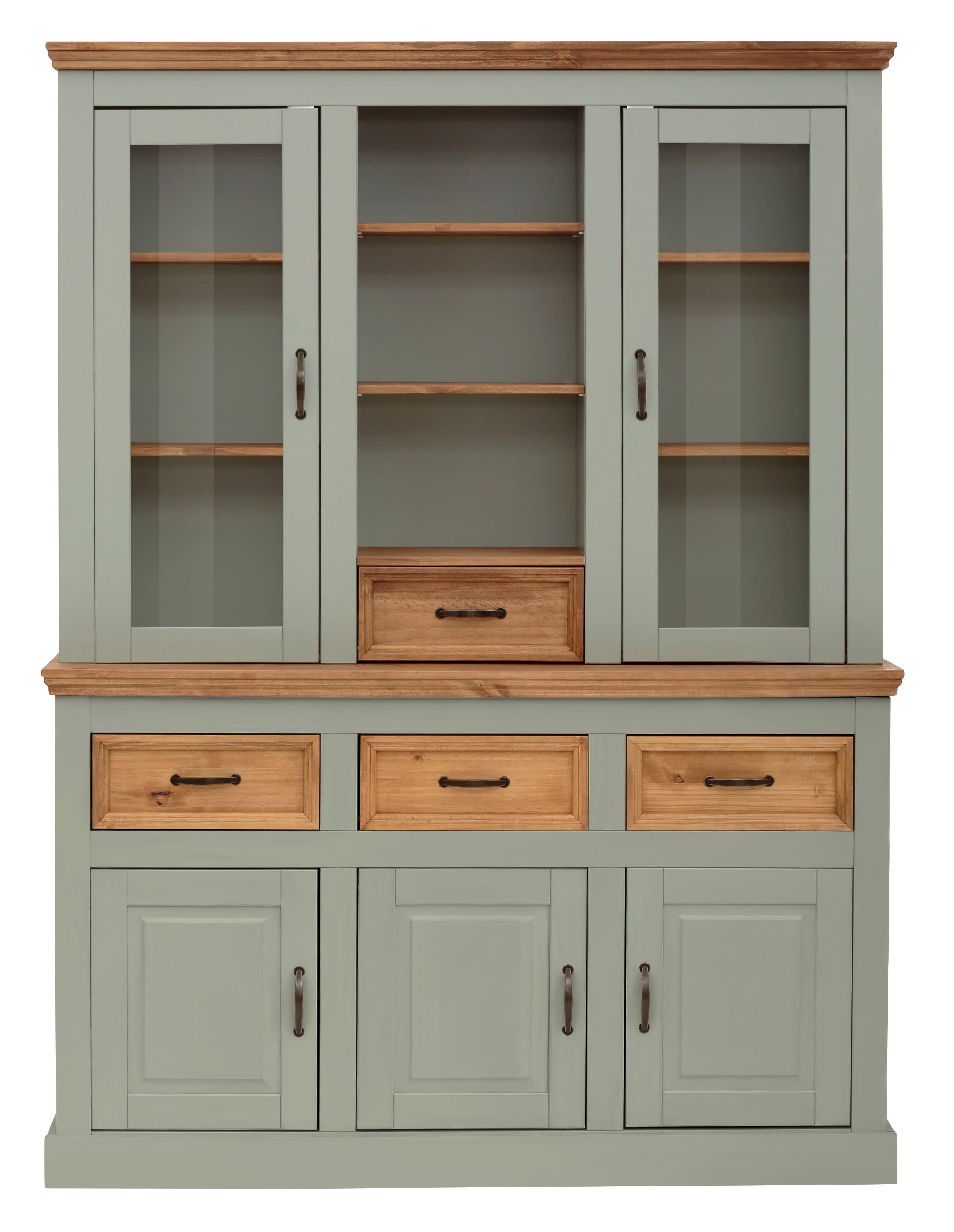 OTTO home Buffet Selma aus massivem Kiefernholz, mit Griffen aus antikisiertem Metall