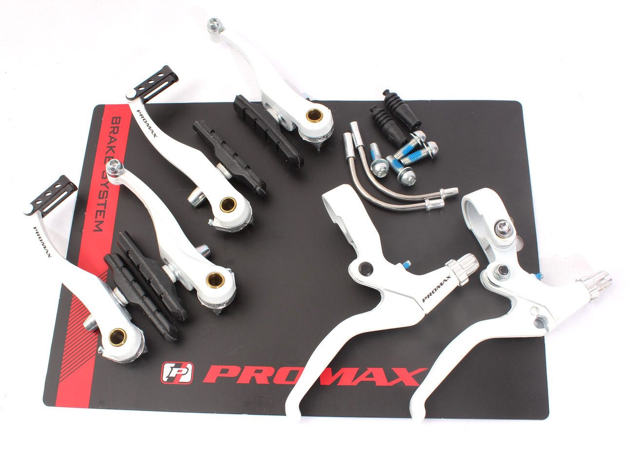 KHEbikes Felgenbremse KHE PROMAX BMX V-Bremsen Set mit Bremshebel 105 mm Weiß
