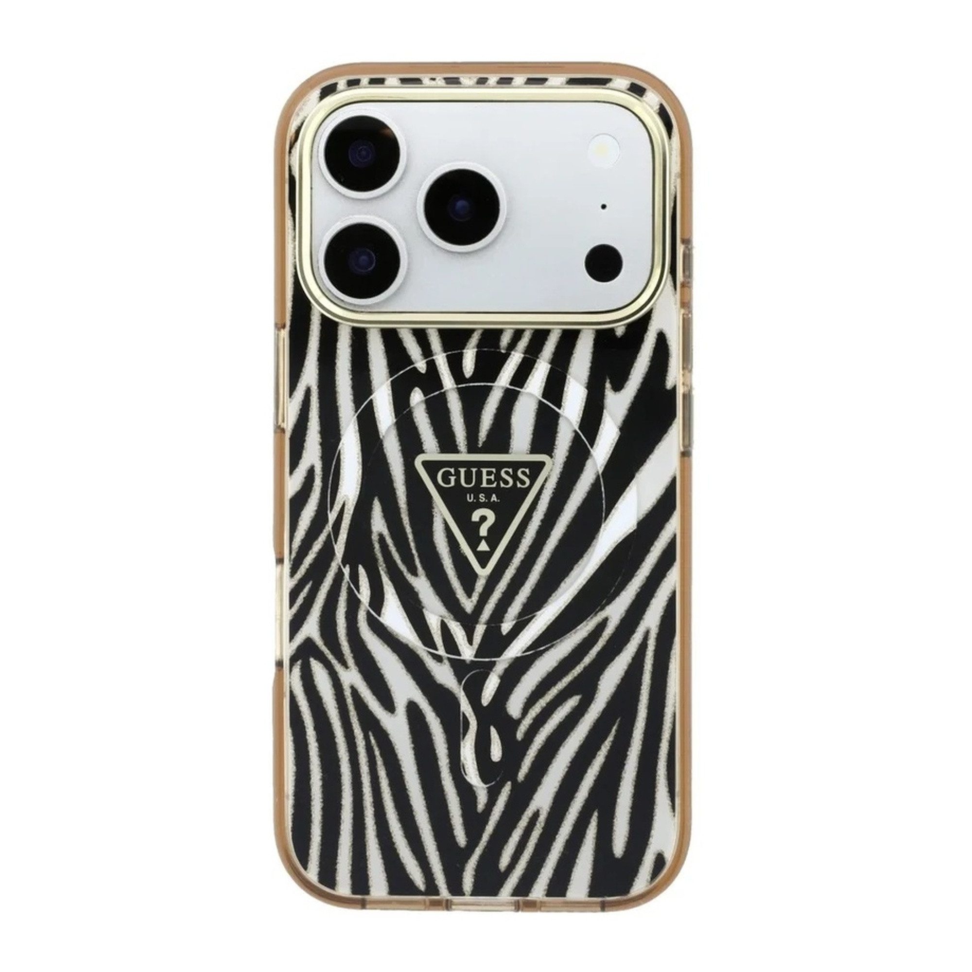 Guess Backcover Guess MagSafe Case Apple iPhone 18 Pro Max / 17 Pro Max - Zebra Gold