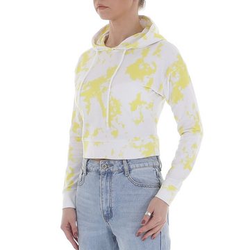 Ital-Design Kapuzensweatshirt Damen Freizeit Kapuze Camouflage Stretch Sweatshirt in Gelb
