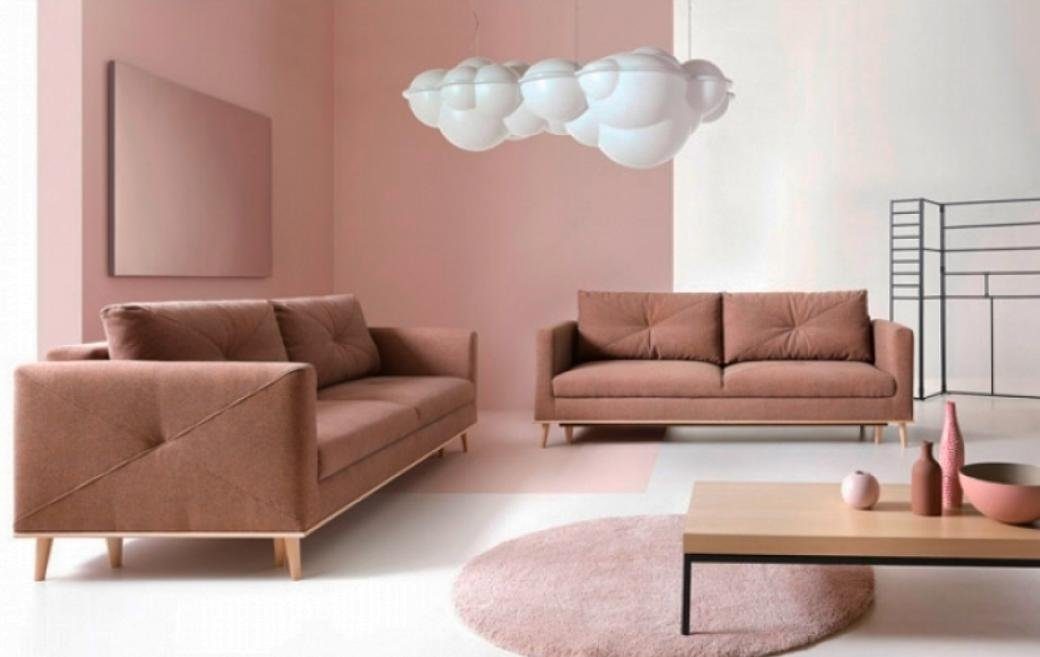 JVmoebel 2-Sitzer Zweisitzer Sofa 2 Sitzer Rosa Moderne Couch Polstersofa Möbel, 1 Teile, Made in Europe | Einzelsofas