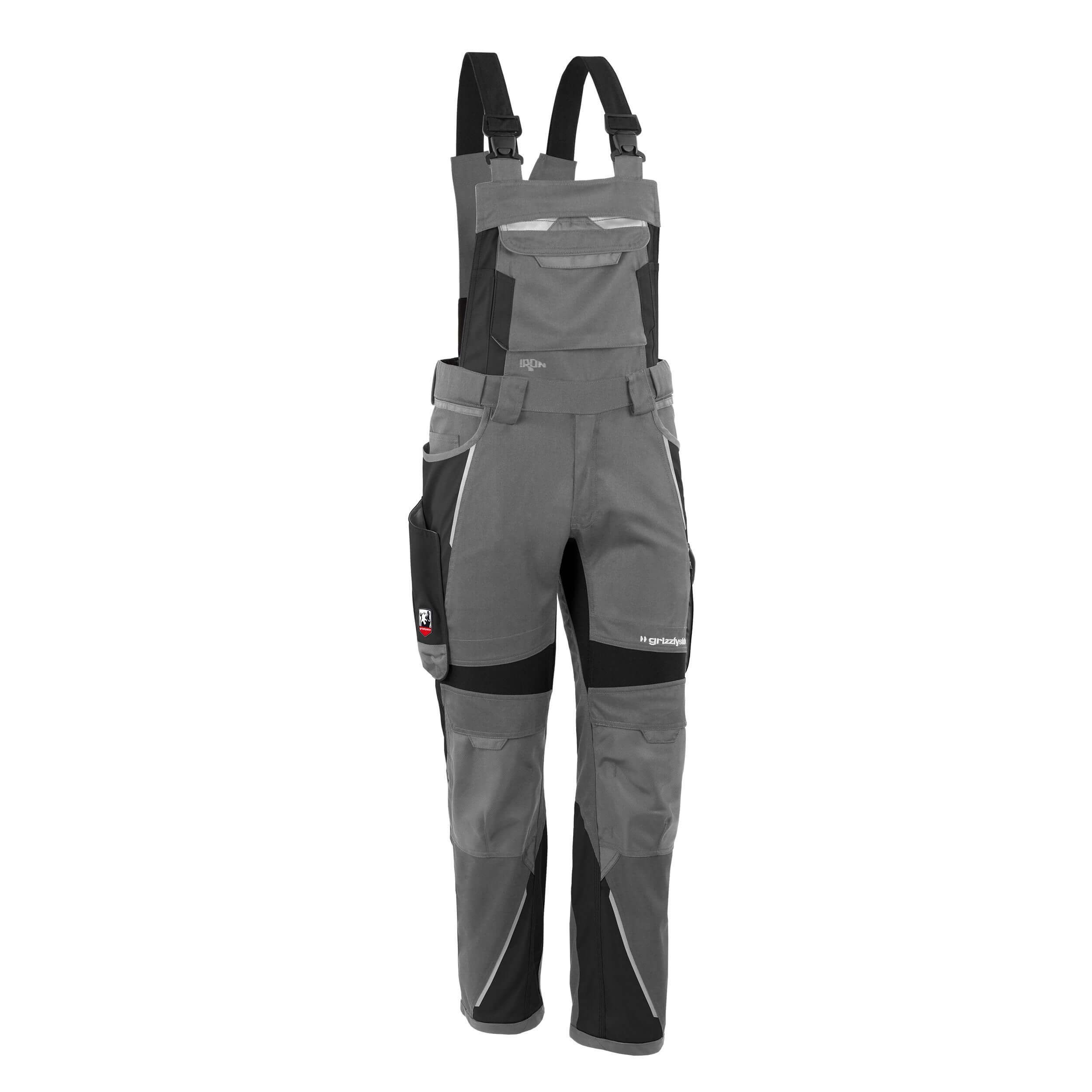 Qualitex Workwear Arbeitslatzhose Latzhose "IRON" grau/schwarz, Gr. S62