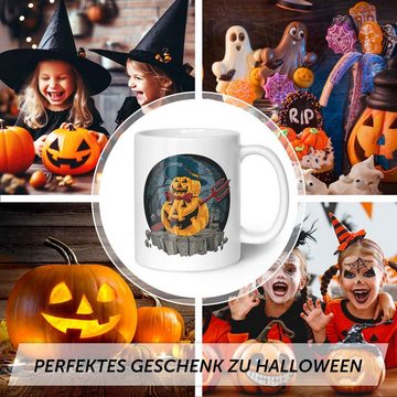 GRAVURZEILE Tasse mit Motiv im Pumpkin Design - zu Halloween - Geschenk für Freunde -, Keramik