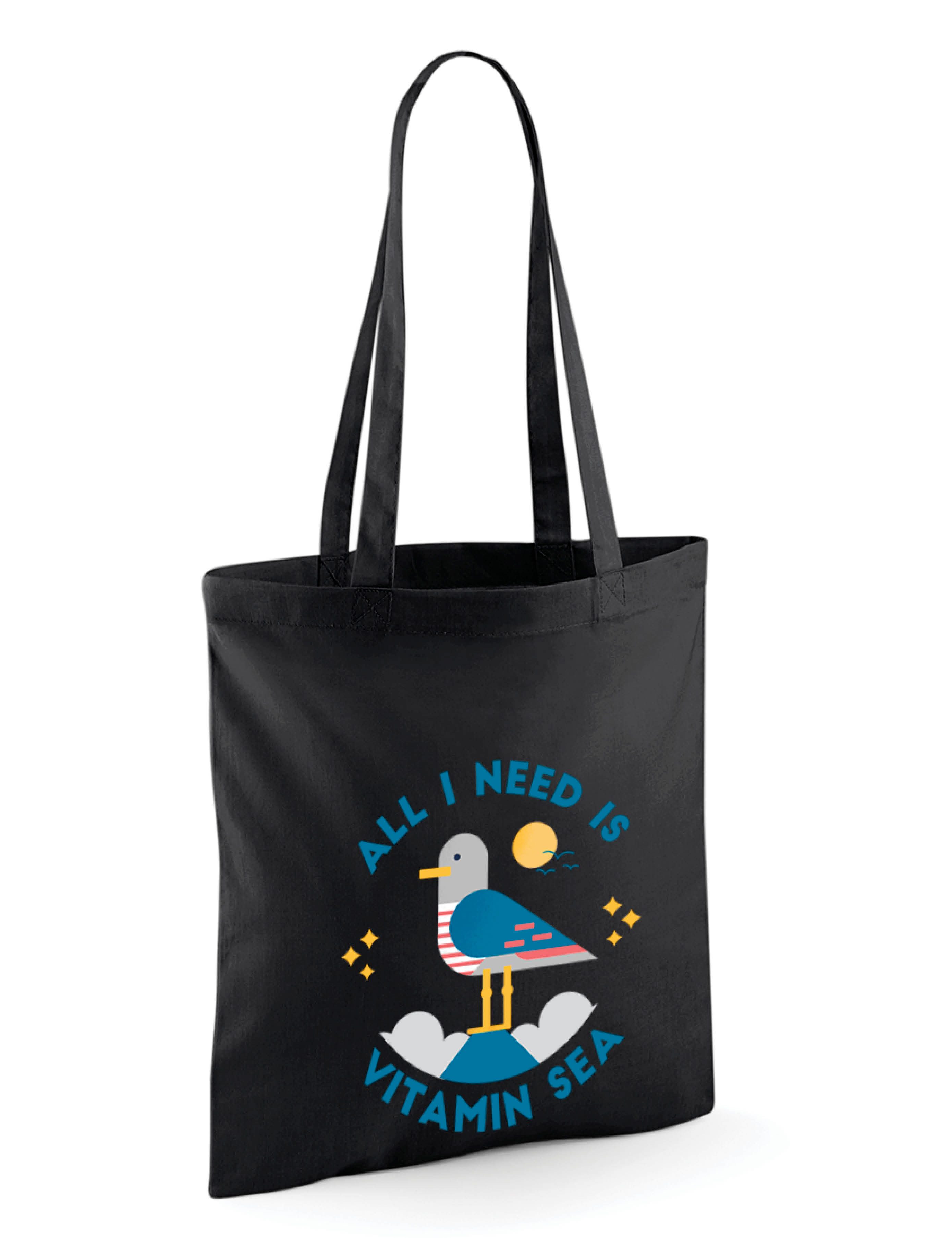 Youth Designz Tragetasche "Vitamin Sea" Baumwoll Jutebeutel Tasche Lange Henkel, mit trendigem Motiv