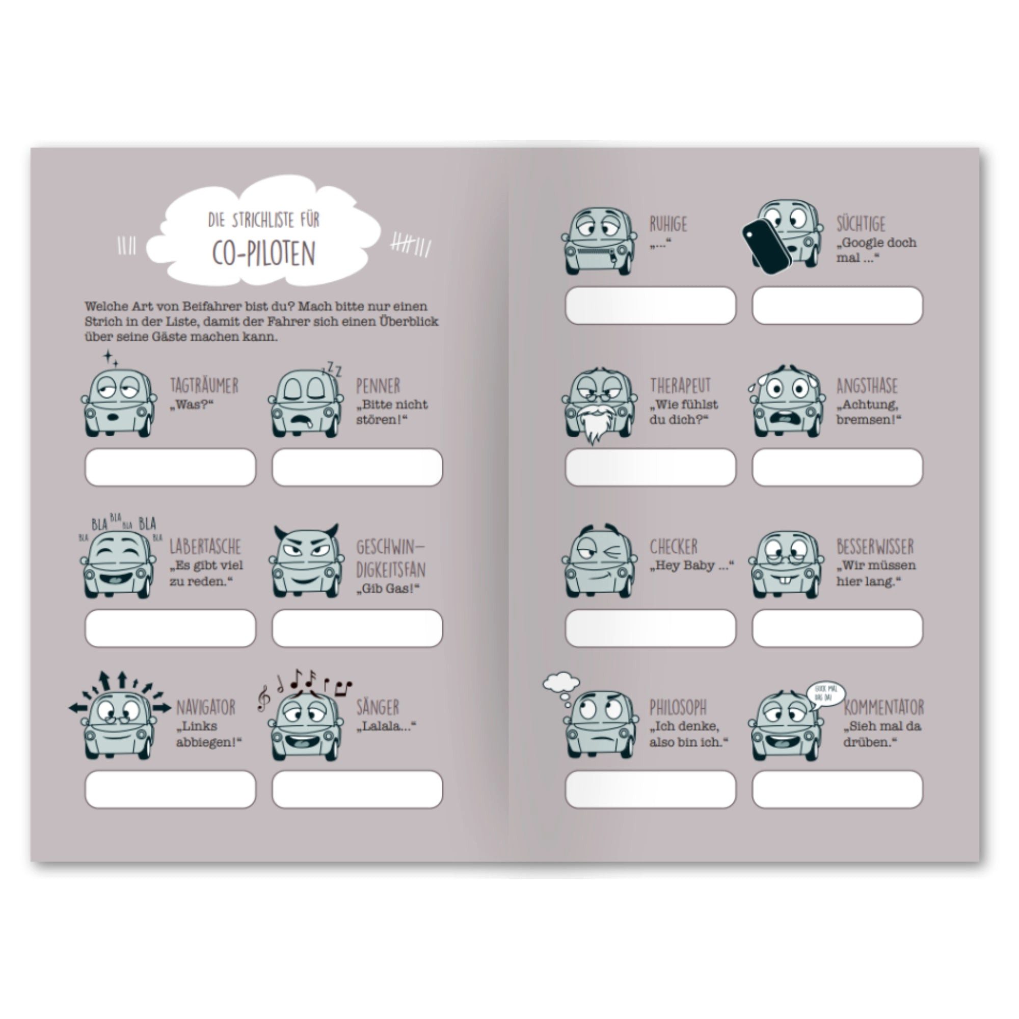 CUPCAKES & KISSES Tagebuch Beifahrer Gästebuch zum Ausfüllen, Geschenk zum 18. Geburtstag