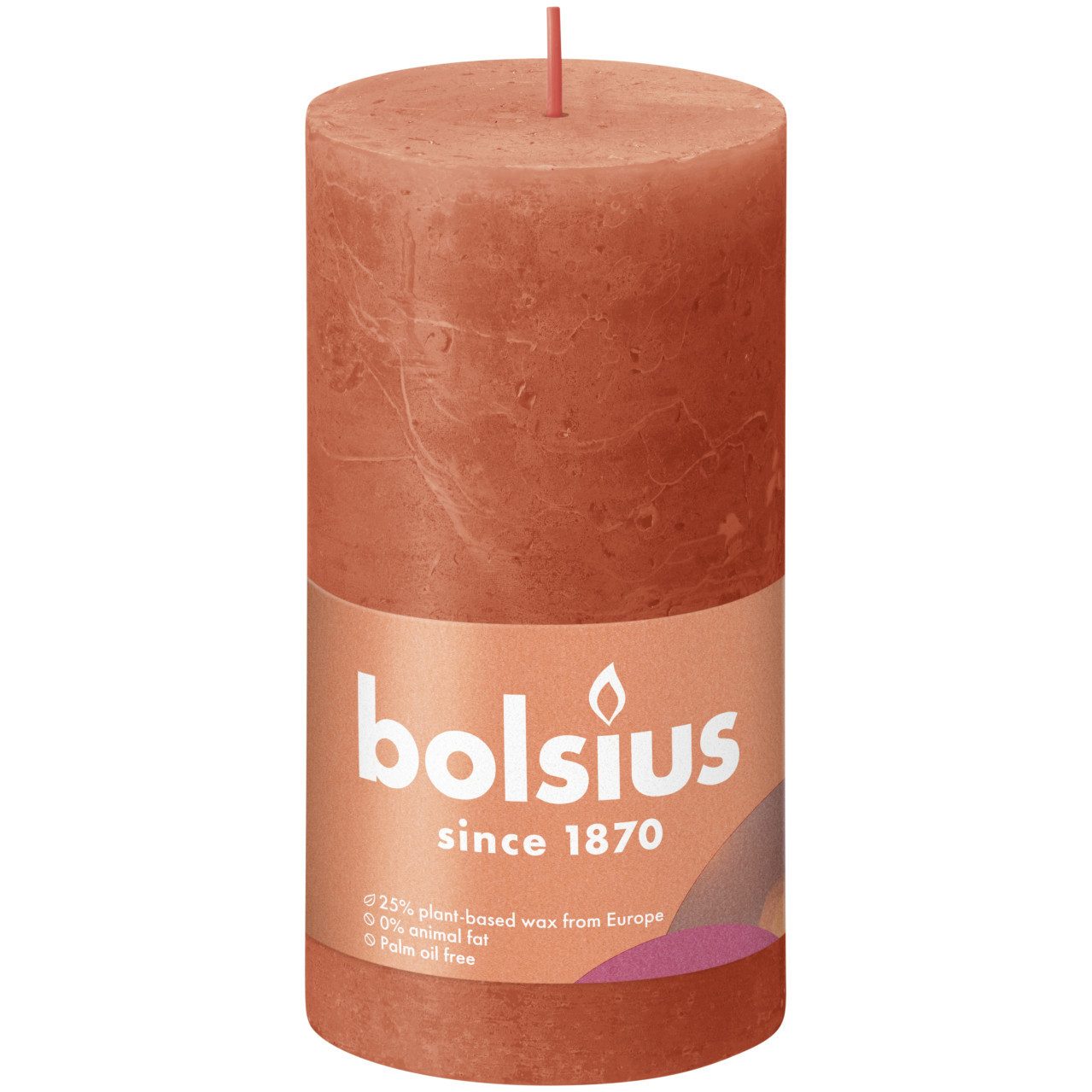 Bolsius Stumpenkerze Bolsius Rustik Stumpenkerze herbstliches orange