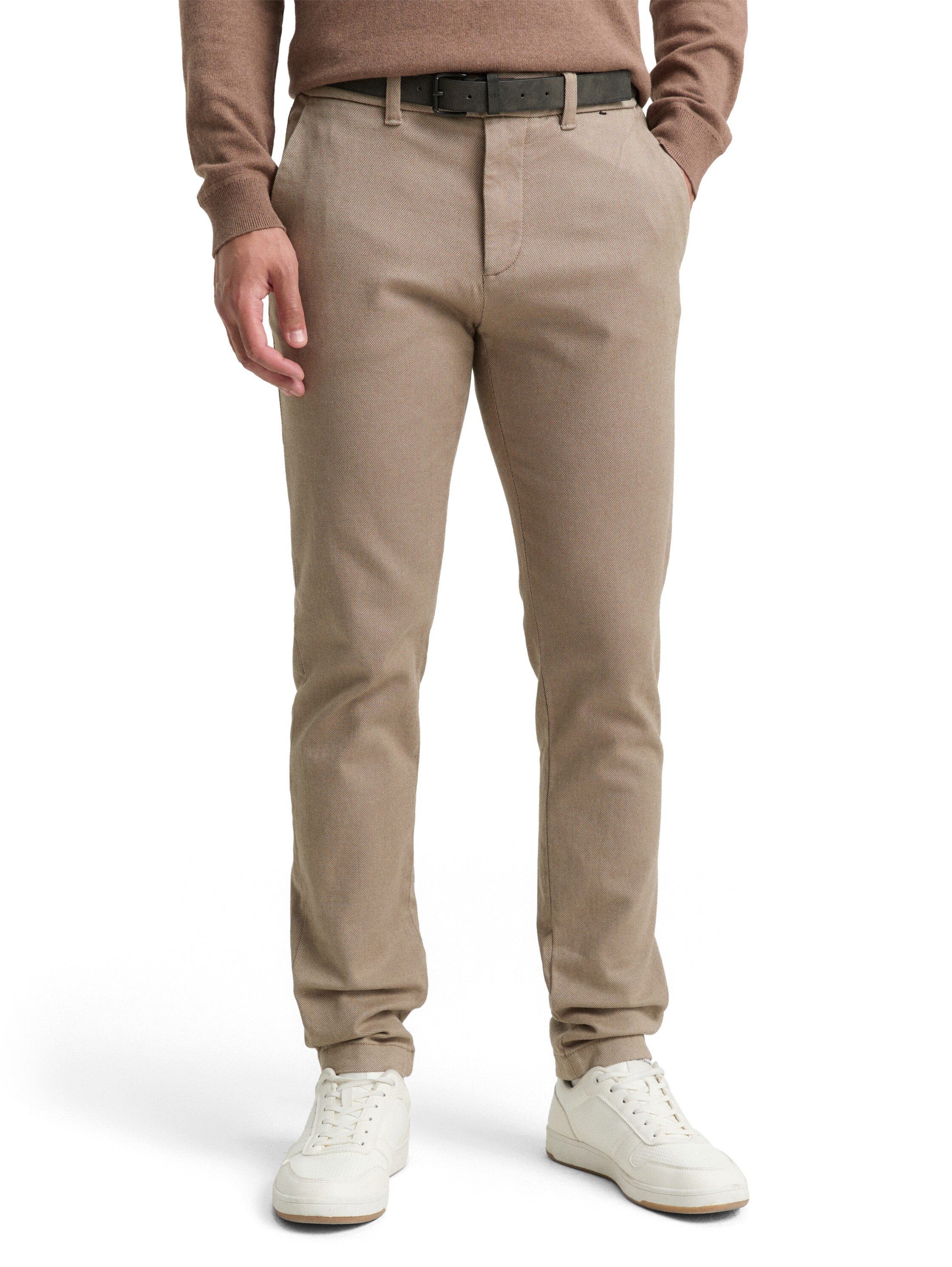 TOM TAILOR Chinohose (2-tlg., inklusive Gürtel) mit dezenter Struktur