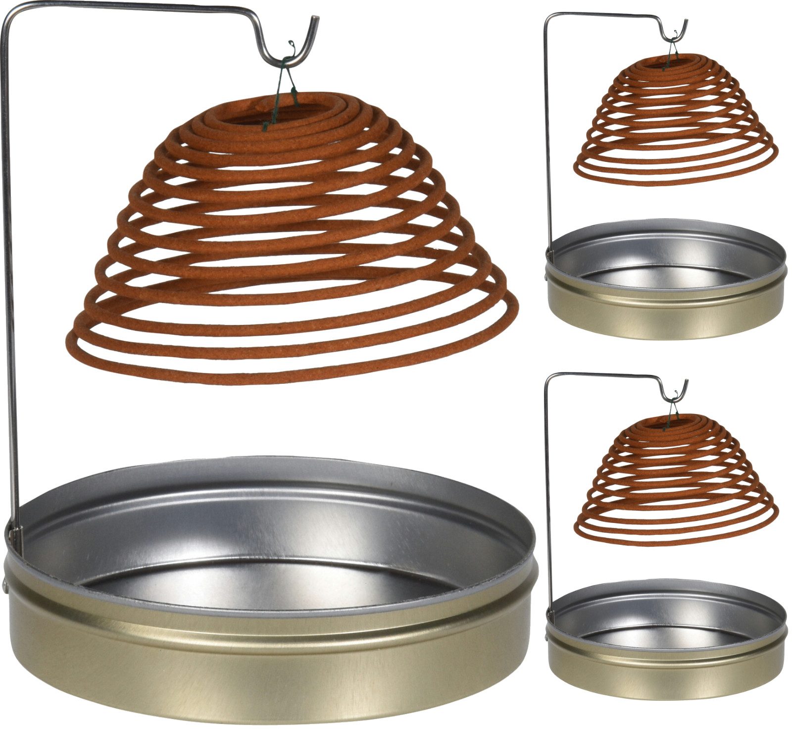 Koopman Räucherstäbchen-Halter Silber, (3 St), 3er Set, 3 Räucherspiralen pro Set, Citronella, Dose, Insektenschutz