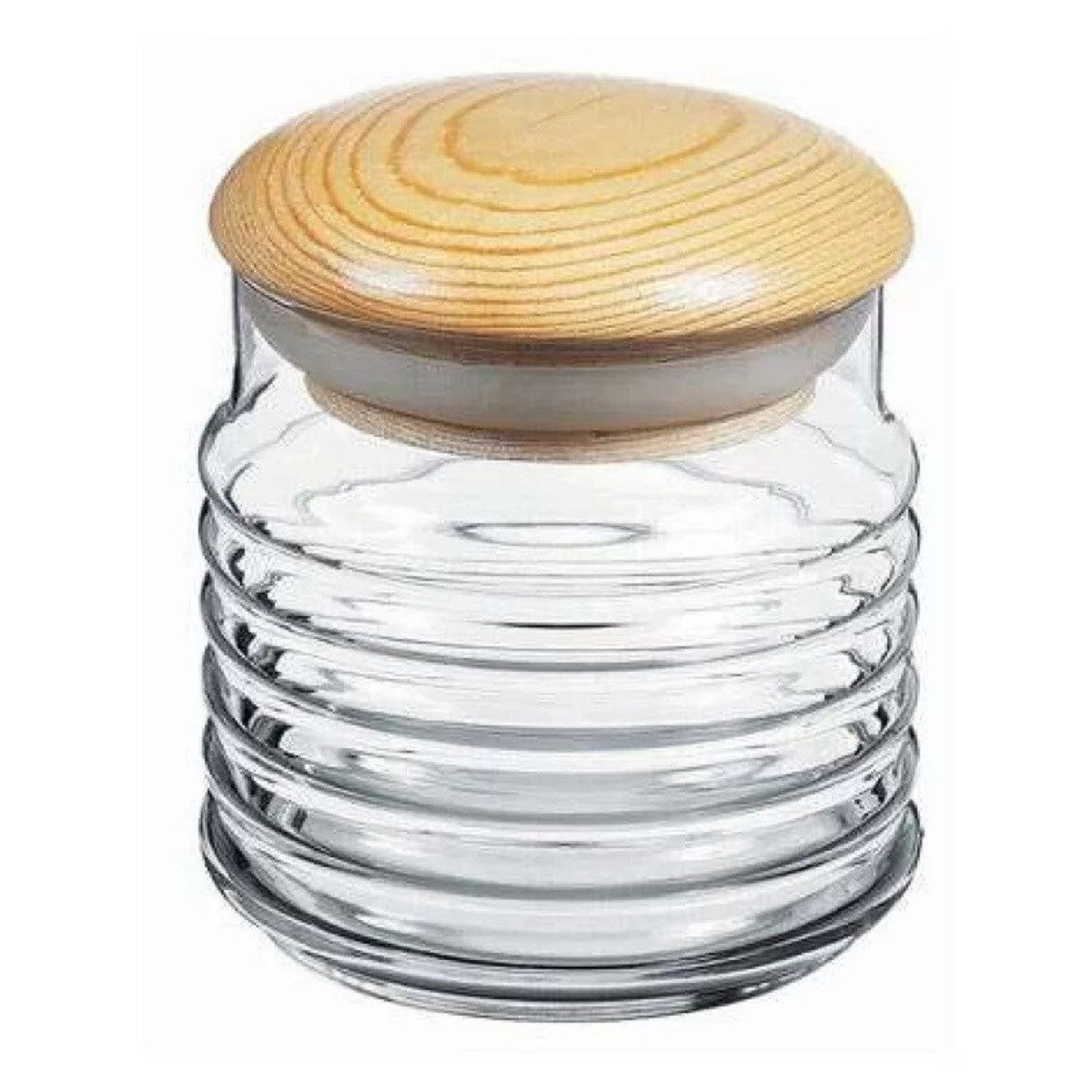 Pasabahce Vorratsglas Elegantes Glasgefäß Aufbewahrungsglas mit Holzdeckel