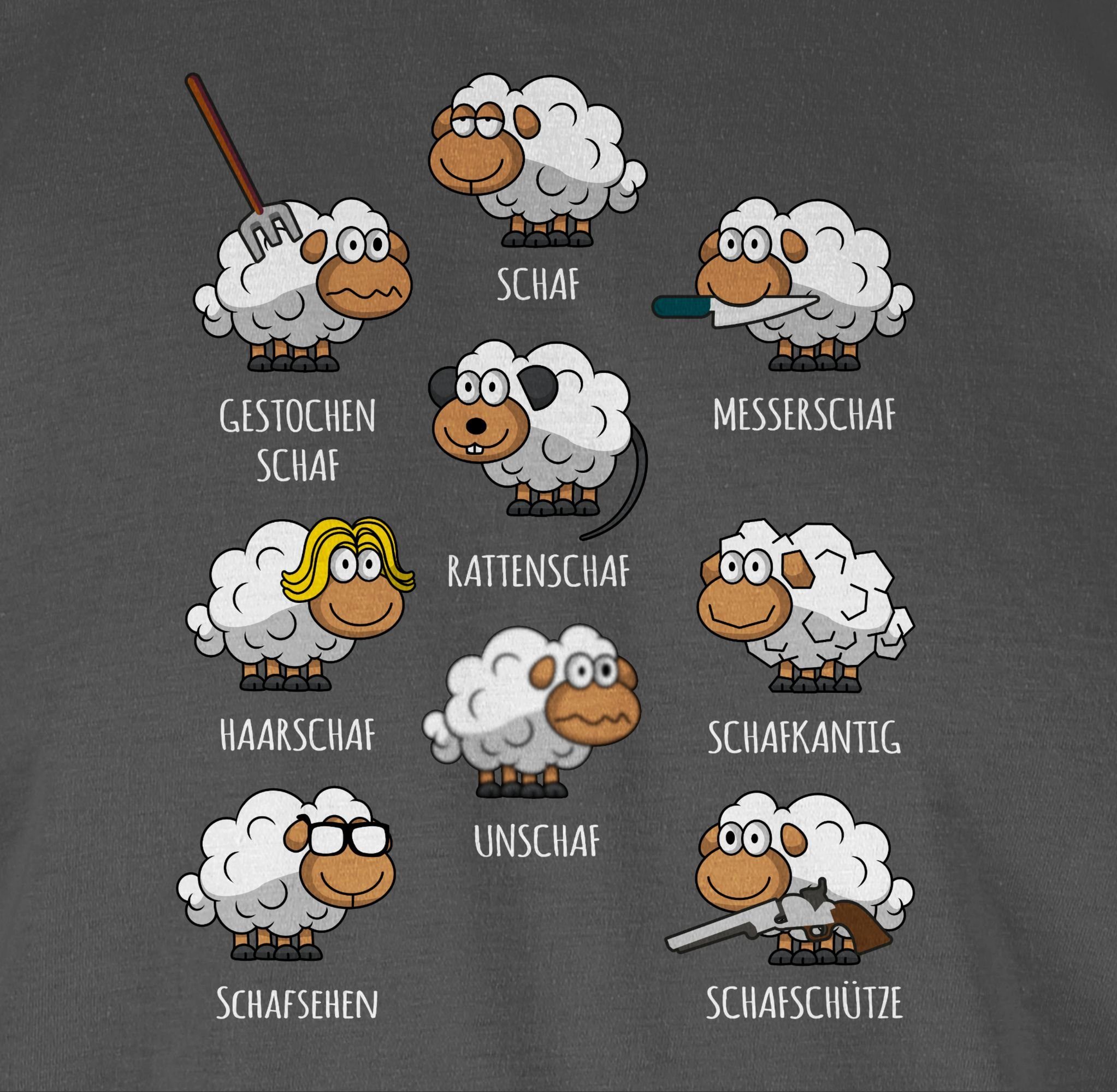 2 Witzig Shirtracer Schäfer Schaf Schafe Lustig Rundhalsshirt Schafbauer Schaf Sheep Schäfchen Dunkelgrau