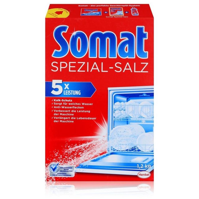 Somat Somat Spülmaschinen Spezial-Salz 1,2kg – Anti-Wasserflecken (1er Pack) Spülmaschinenreiniger