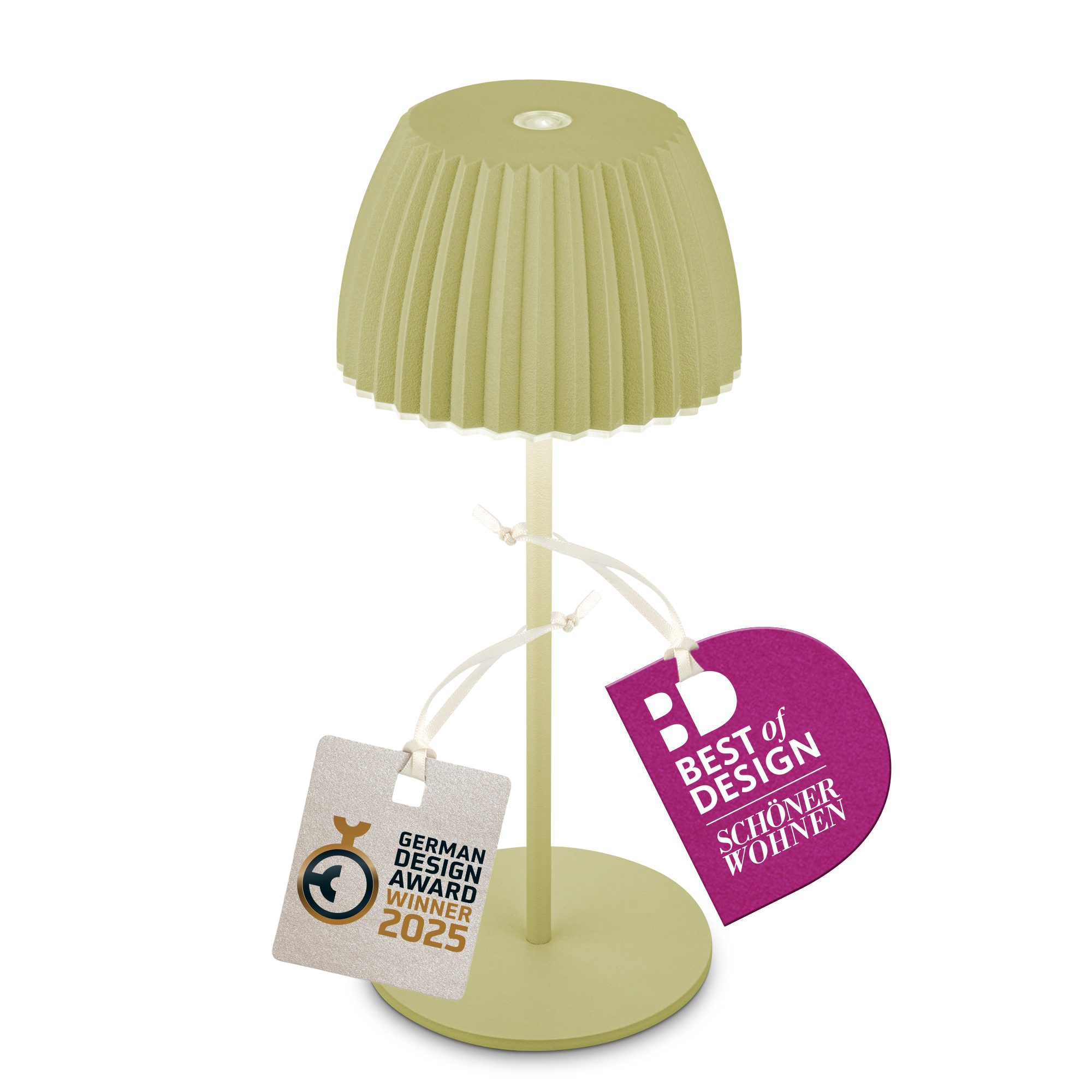Briloner Leuchten LED Tischleuchte Riffle Tischlampe kabellos Akku USB-C dimmbar Design Award, LED fest integriert, 2700K- Extra-Warmweiß, Akku tauschbar, Indoor/Outdoor, Balkon, Wohnzimmer, Esszimmer