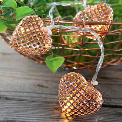 STAR TRADING LED-Lichterkette 10 leuchtende Herzen Dekogirlande für Valentinstag Hochzeit Geburtstag, 10-flammig