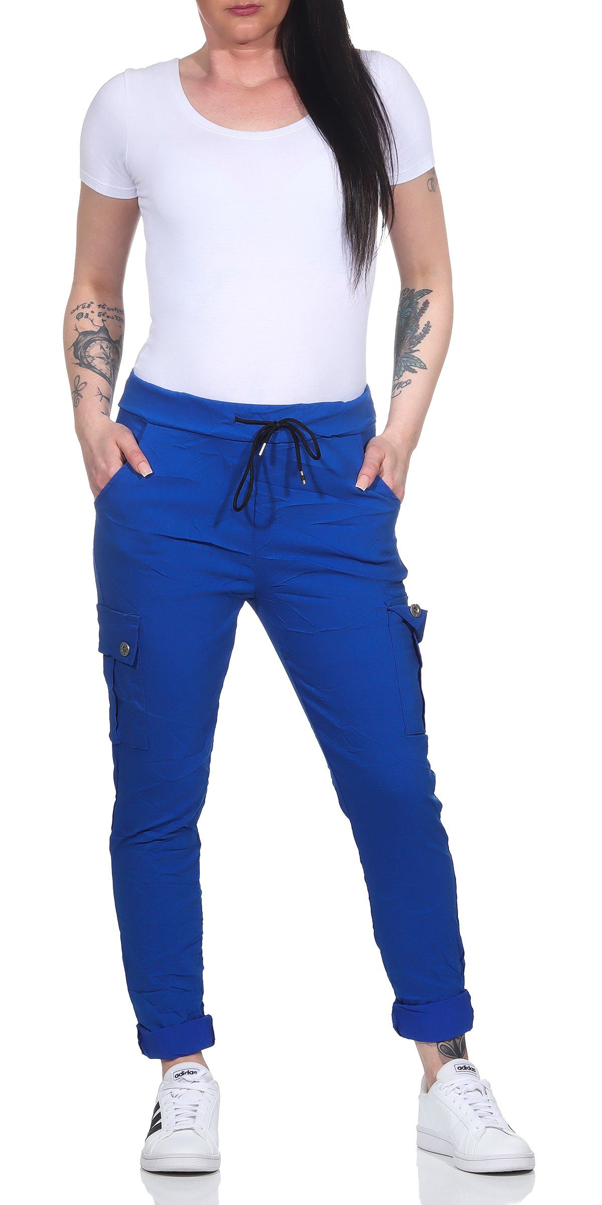 CLEO STYLE Cargohose Jogginghose 95 Royalblau günstig online kaufen
