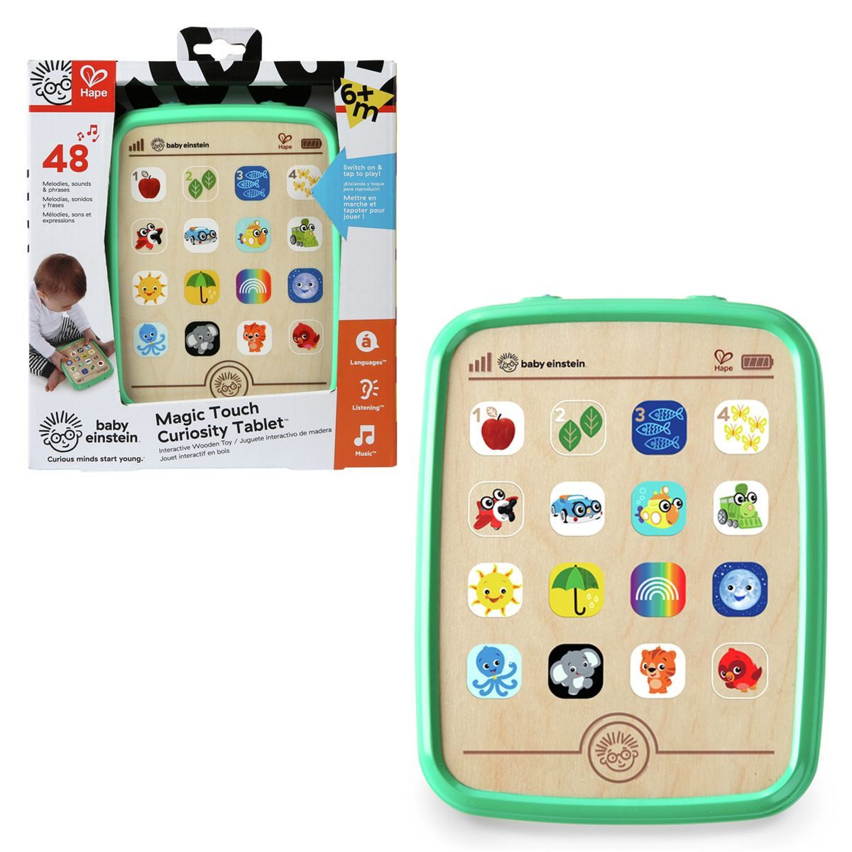 Toynamics Europe Lernspielzeug Lerntablet aus Holz baby Einstein