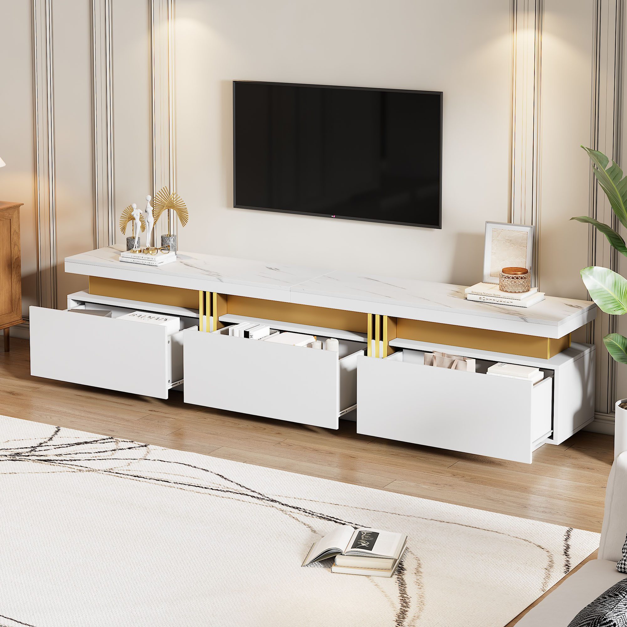 IDEASY Lowboard TV- Schrank aus Marmorfurnier, günstig online kaufen