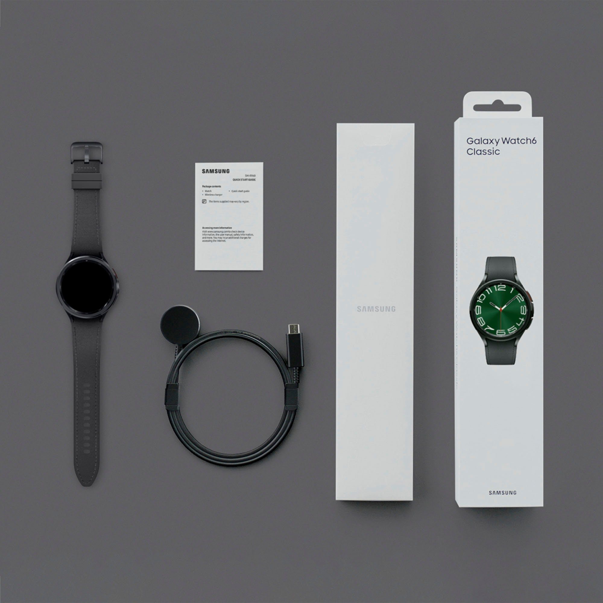 Samsung Galaxy Watch 6 Classic Samsung) Wear (3'73 47mm | Smartwatch by schwarz Zoll, cm/1'5 schwarz OS