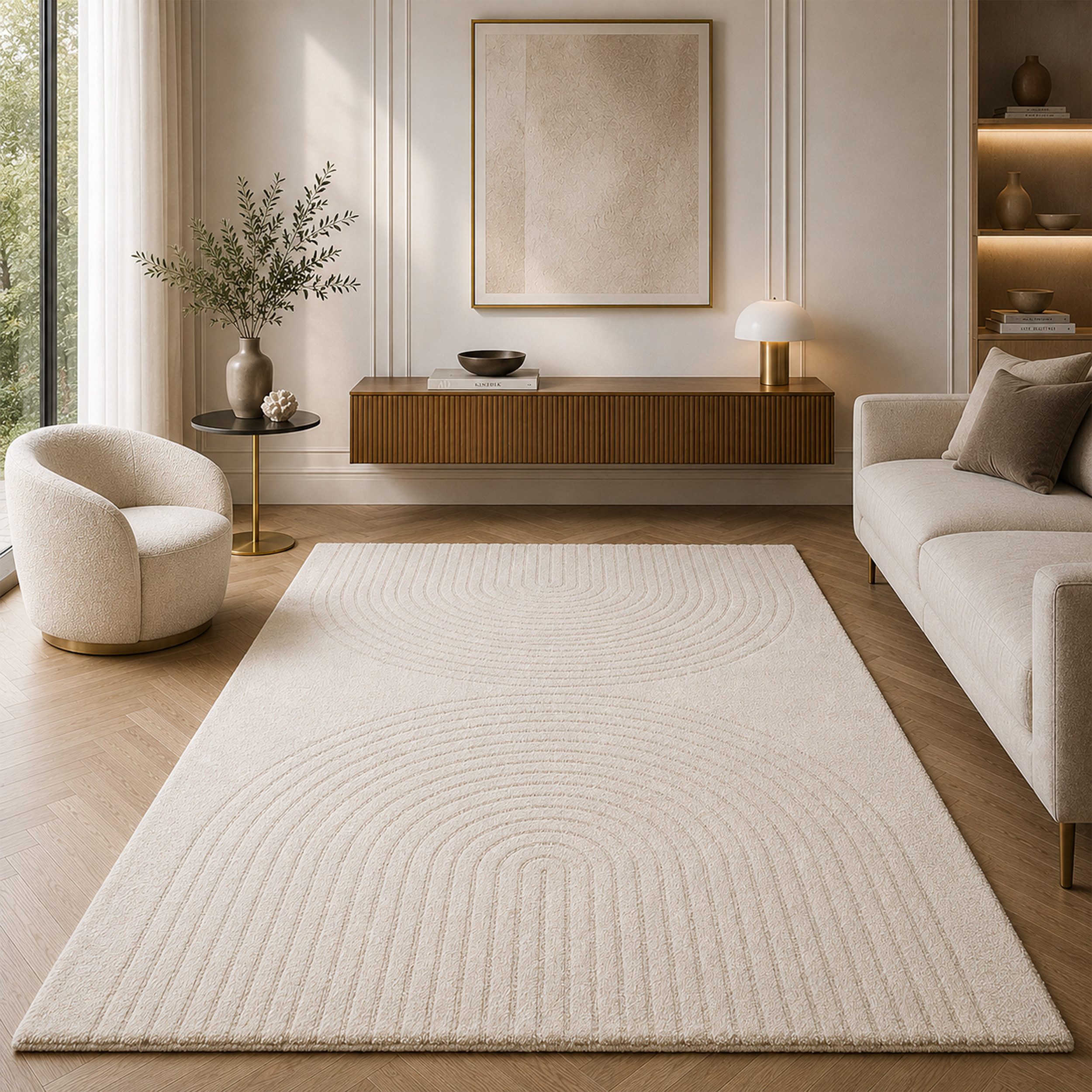 OTTO home Designteppich Soft Dune in Standard- und Premium-Qualität, 3D Optik/Hoch-Tief Effekt, rechteckig, moderner Wohnzimmer Teppich, hohe Flordichte und angenehm weich