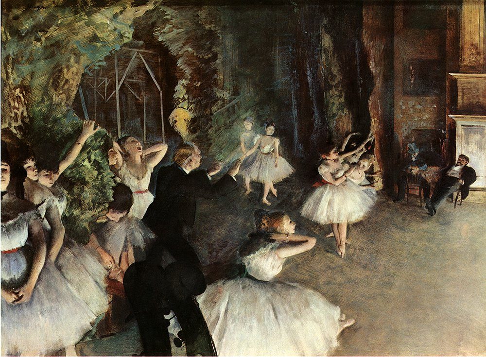 Kunstdruck Ballettprobe auf der Bühne Edgar Degas Ballett Tänzerinnen H A3 0445, (1 St)
