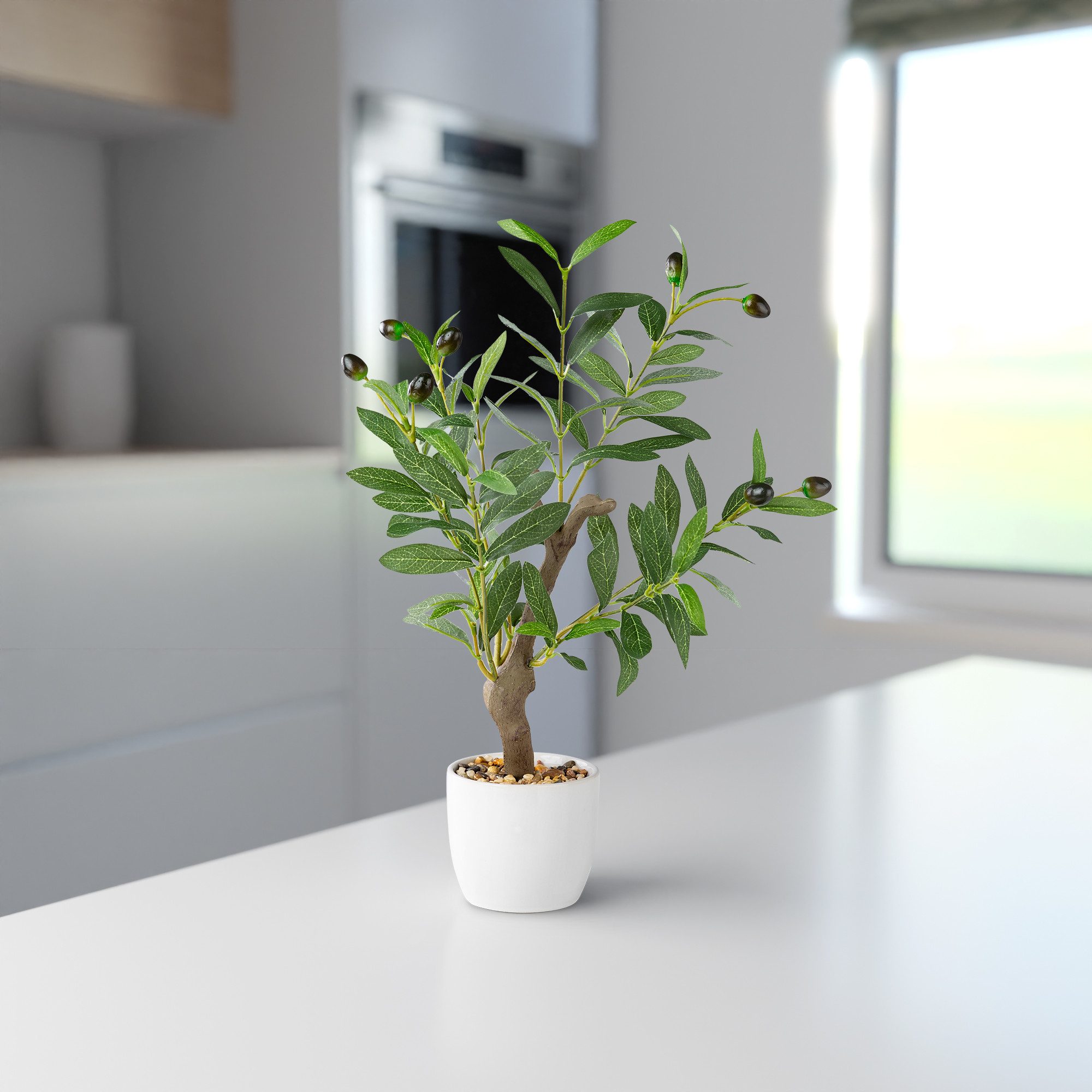 Kunstpflanze Olivenbaum künstlich klein, Kunstpflanzen wie echt Olive, PASC günstig online kaufen