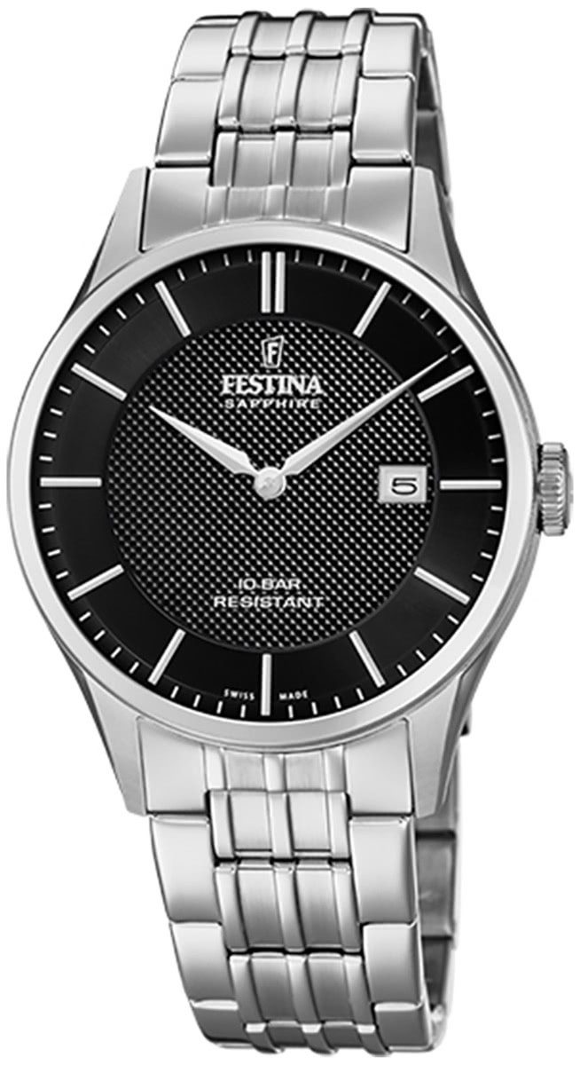 Quarzuhr Festina Herren Uhr F20005/4 Edelstahl