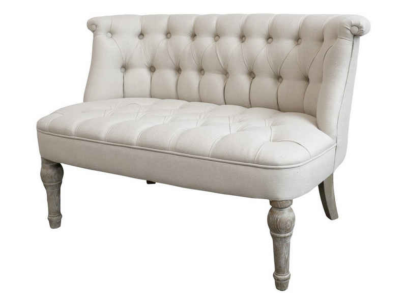 Chic Antique Sofa Franz. Sofa in Leinenstoff 2-Sitzer H75/L110/B55 cm leinen, 1 Teile