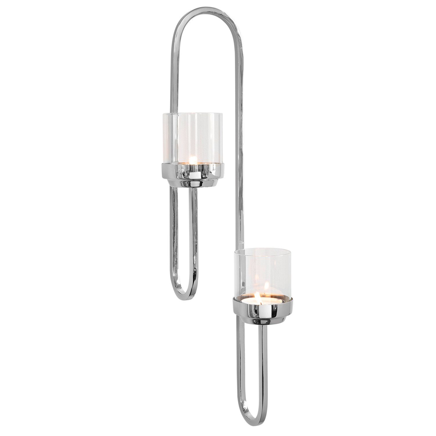 Fink Wandkerzenhalter SAXON Wandleuchter - H. 60cm - klar/silber - Edelstah günstig online kaufen