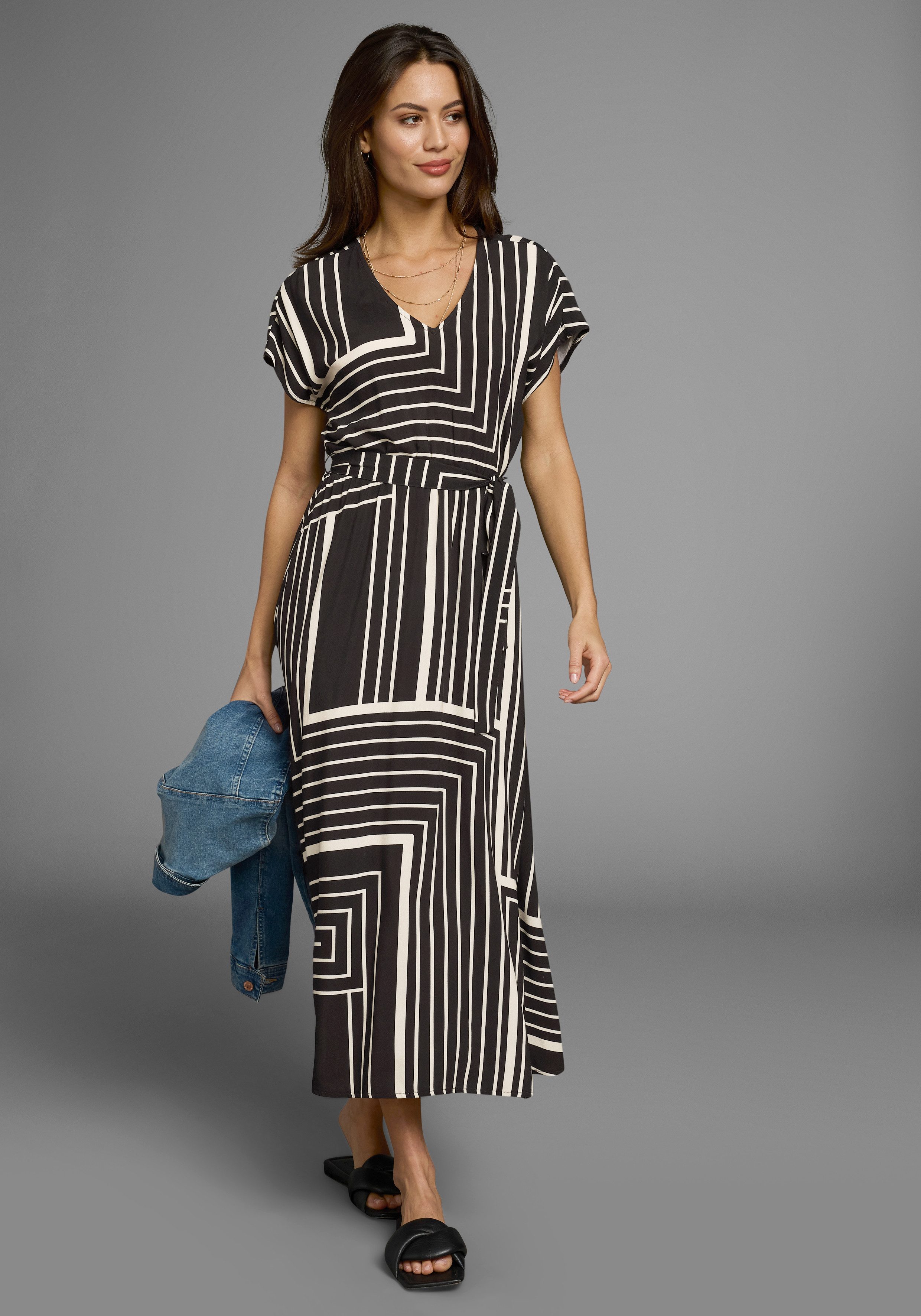 Laura Scott Midikleid (2-tlg., inklusive Stoffgürtel) günstig online kaufen